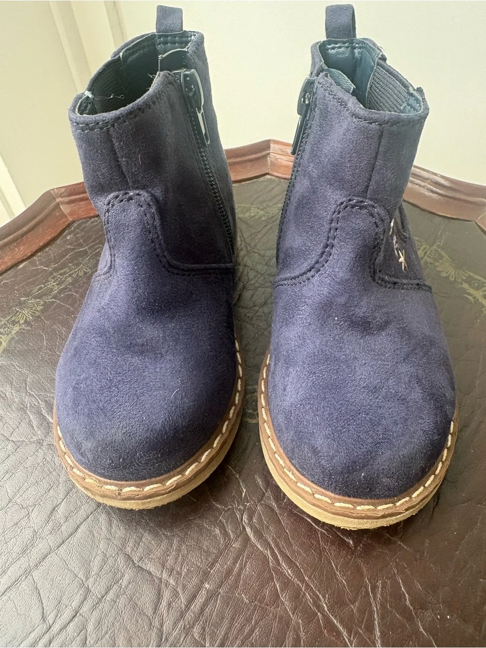 Wonder Nation Toddler Blue Faux Suede Booties Size 6